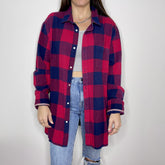 Flannel - XXL - Red/Navy Blue Flannel - 4 DOTS